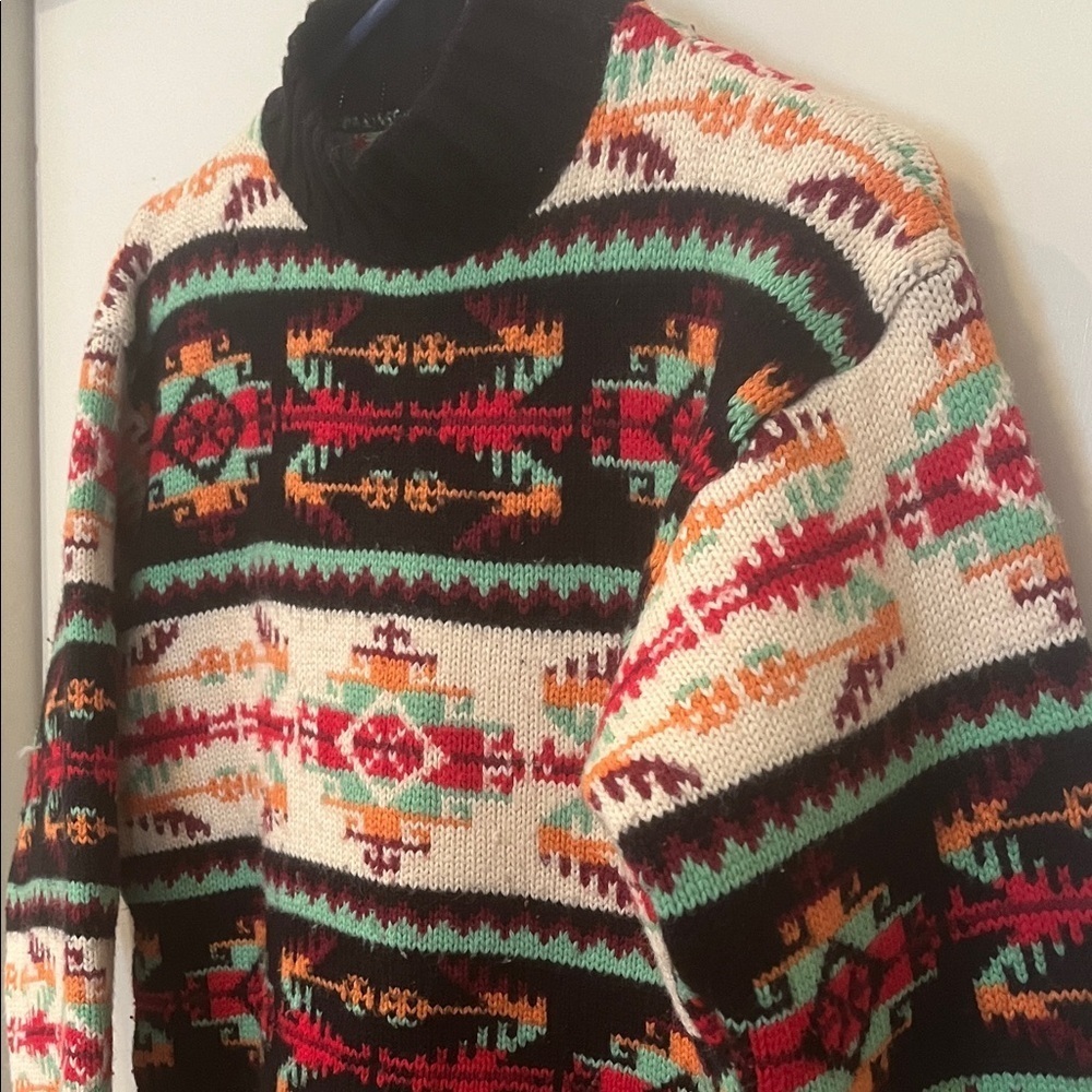 Kookai Italian Wool Blend Multicolor Patterned Sweater Medium - Picture 3 of 13
